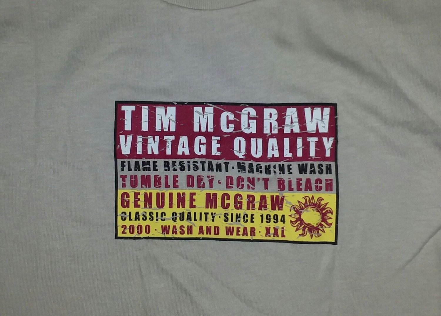 Tim McGraw Vintage Quality 2000 concert t shirt XL NEW country garth brooks