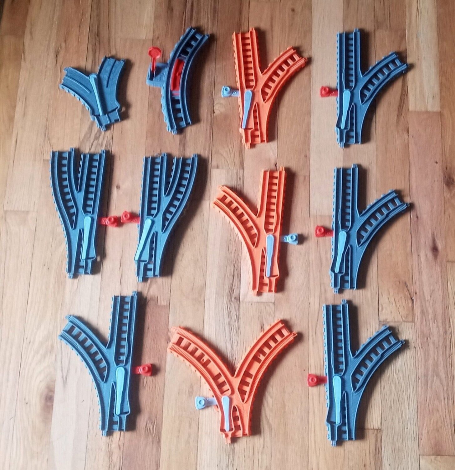 Thomas Train Trackmaster Gray Orange Switch Track Lot Of 11 Replacement