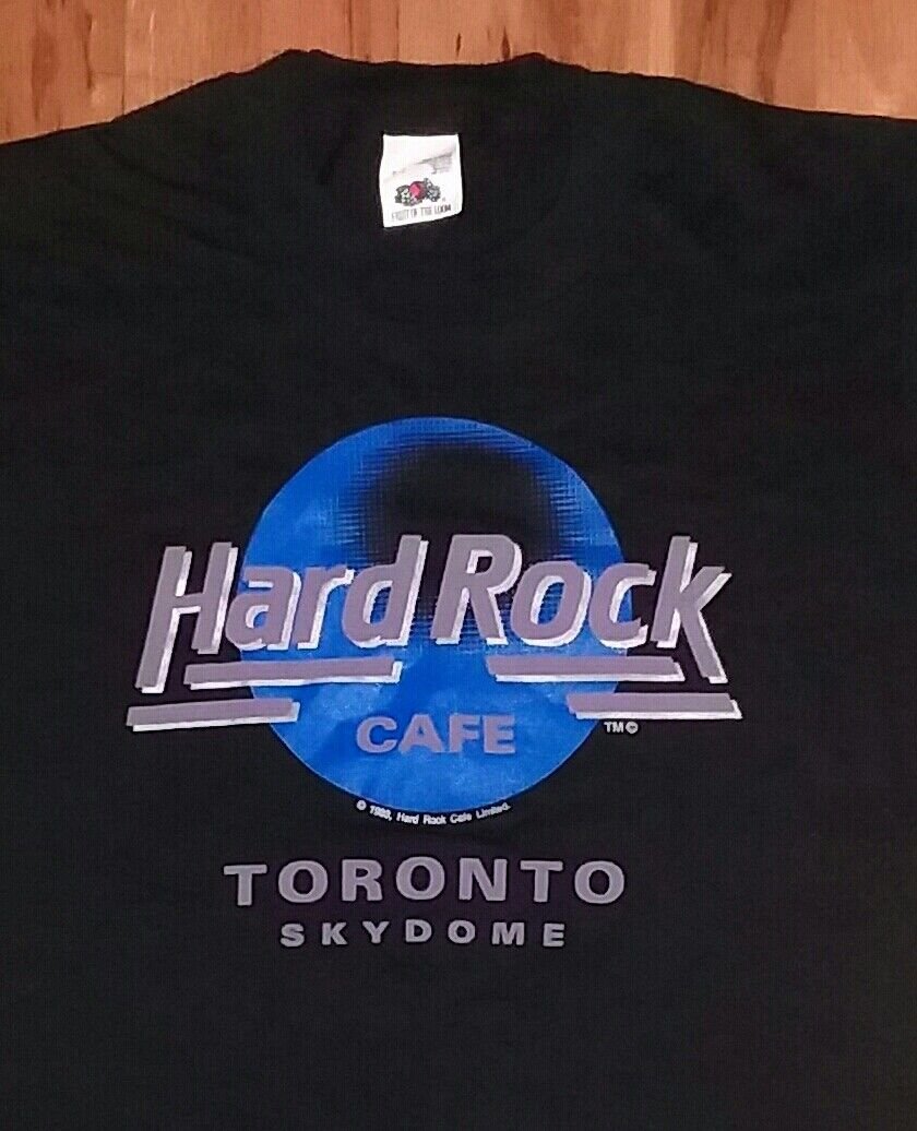 vintage 80s single stitch Hard Rock Cafe Toronto Skydome Canada black t shirt
