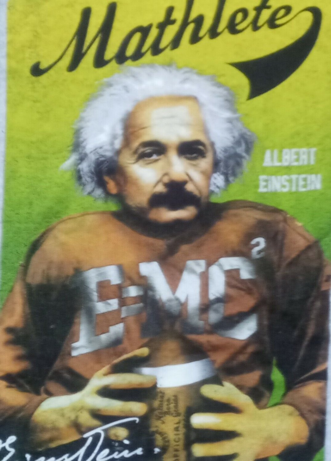 Albert Einstein Mathlete Football Card t shirt XL college STEM physics science