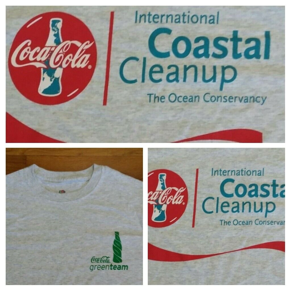 Coke Coca Cola Green Team Recycle Ocean Environment t shirt Small soda pop new
