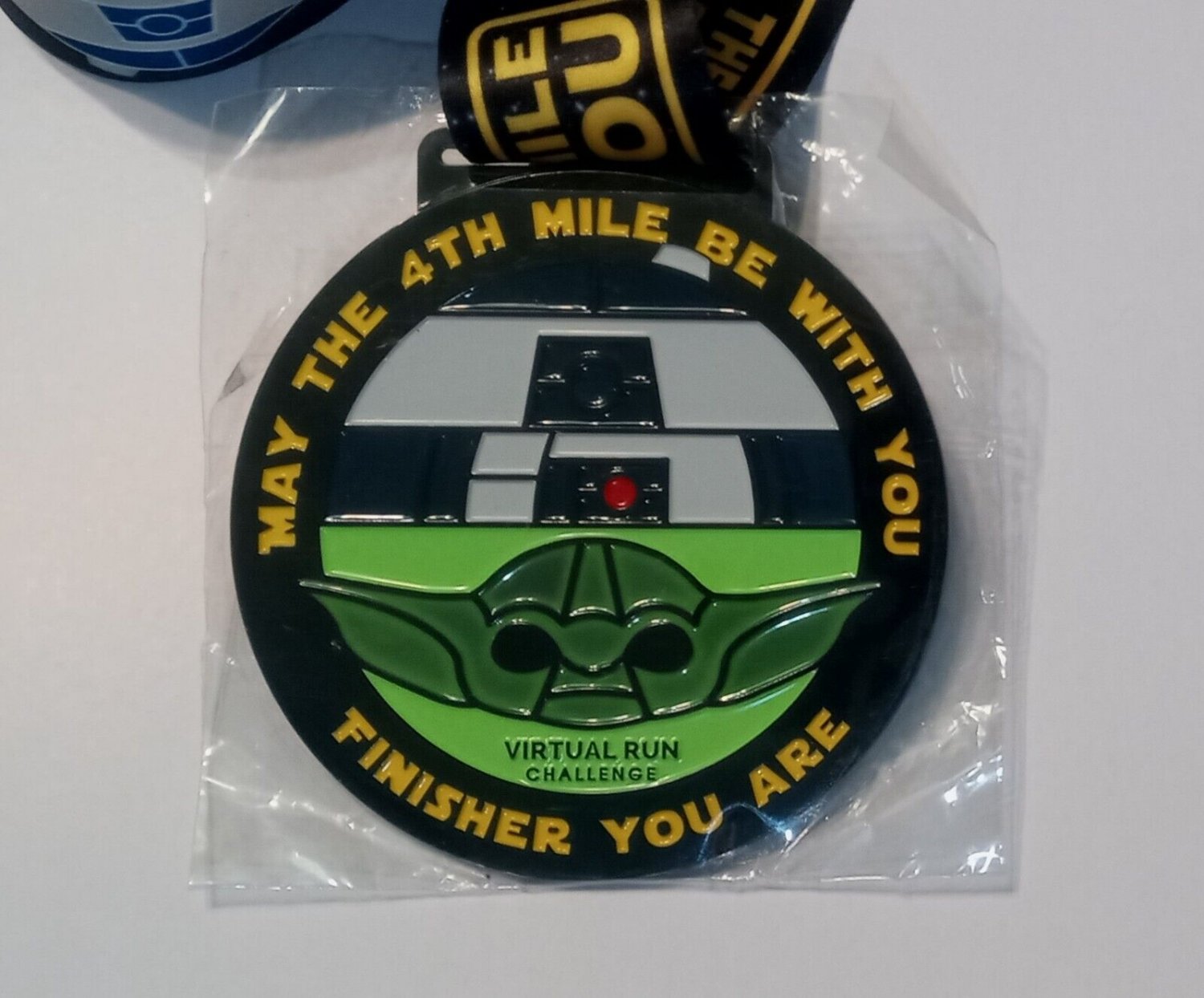 Star Wars Baby Yoda R2D2 May The 4th Mile Be With You Medal Virtual Run lanyard