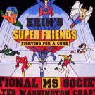 vintage Superman Batman Robin fight MS t shirt Wonder Woman Flash Super Friends