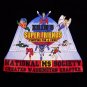 vintage Superman Batman Robin fight MS t shirt Wonder Woman Flash Super Friends