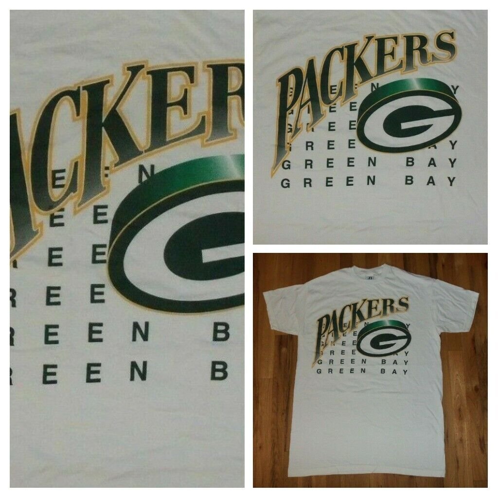 vintage 90s Green Bay Packers Football t shirt 3XL arron rodgers Bart starr