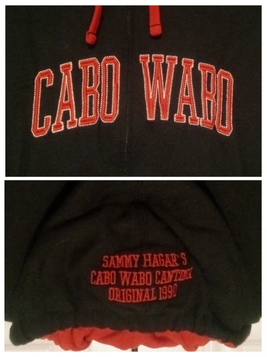 Sammy Hagar Cabo Wabo Cantina Original 1990 hoodie Van Halen red rocker guitar