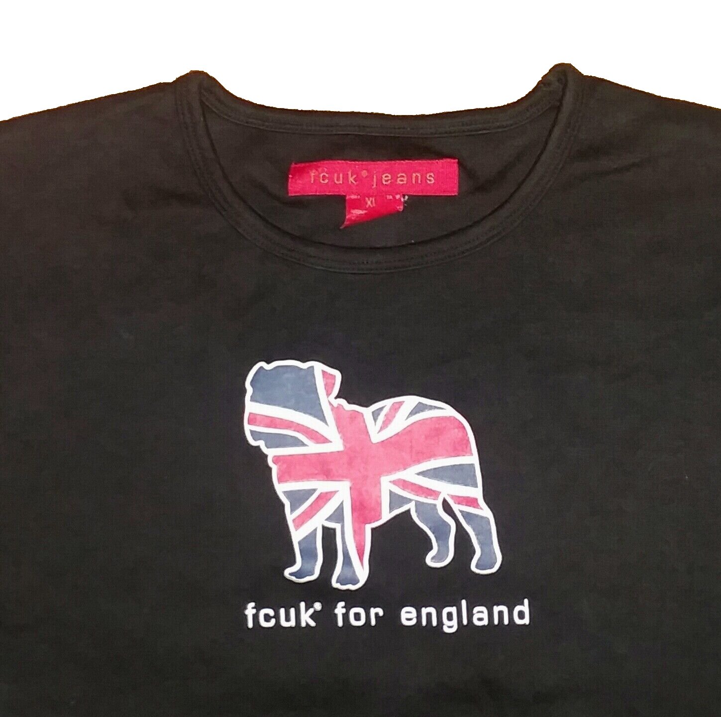 FCUK for England Bulldog Union Jack Flag t-shirt London FCUK Jeans