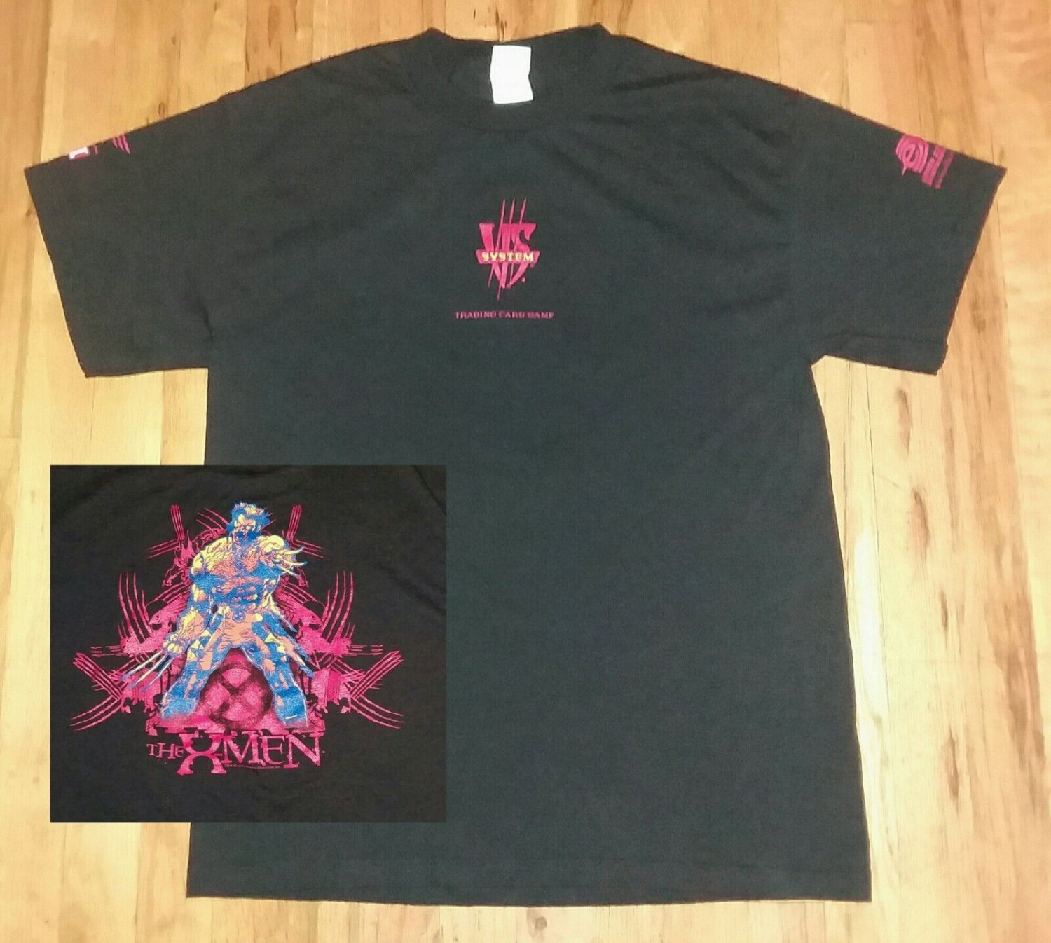 vintage X-Men Wolverine Marvel Comics Card Game t shirt M avengers upperdeck