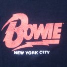 David Bowie New York City t shirt L classic guitar art rock