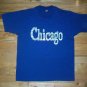 vintage single stitch Chicago Souvenir silver ink blue t shirt L bears cubs