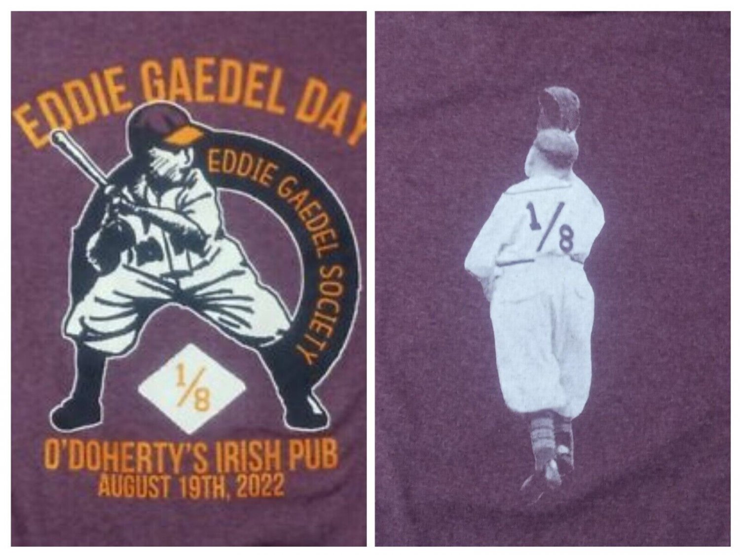 St Louis Browns Eddie Gaedel t shirt M 50/50 Baltimore Orioles baseball history
