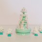 vintage Boley Frozen blue water fountain with snow white bush Polly Pocket Size