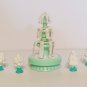 vintage Boley Frozen blue water fountain with snow white bush Polly Pocket Size