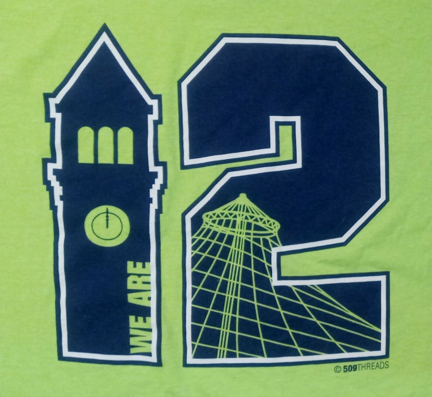 Seattle Seahawks Green We Are 12 Spokane t-shirt 50/50 NEW Gino Smith