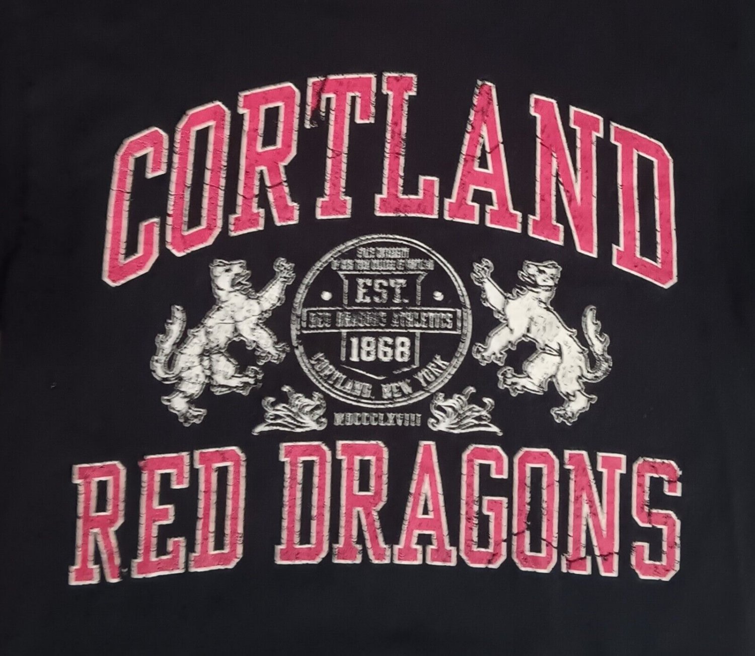 vintage Cortland Red Dragons t-shirt college football baseball University