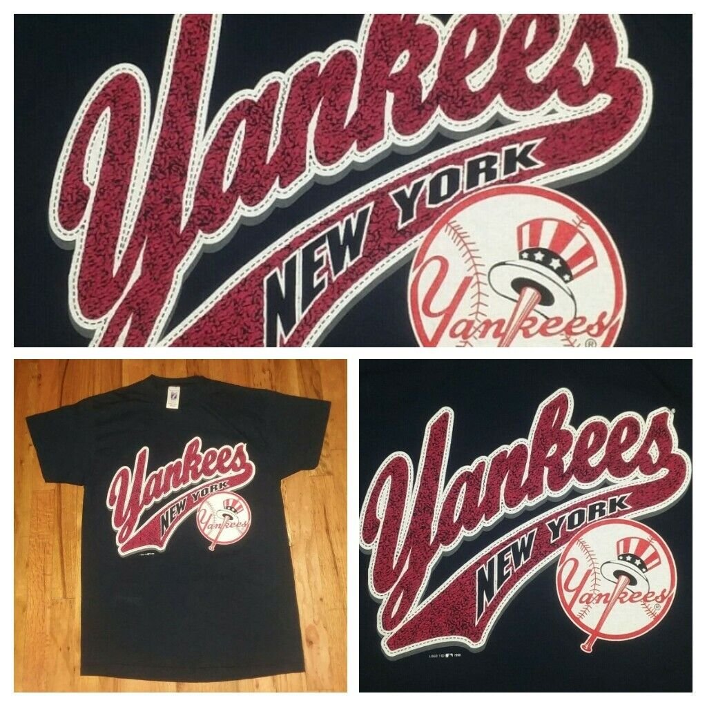 vintage New York Yankees Baseball Logo Puffy Ink t-shirt aaron judge babe ruth