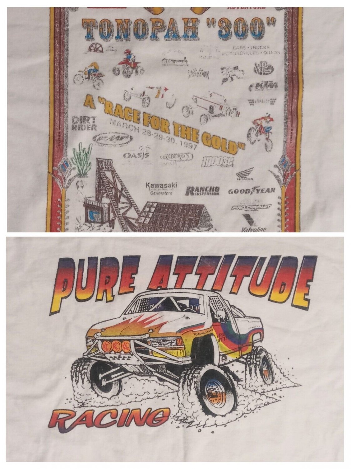 vintage 90s Tonopah 300 Off Road Race for the Gold t-shirt Nascar Chevy Ford