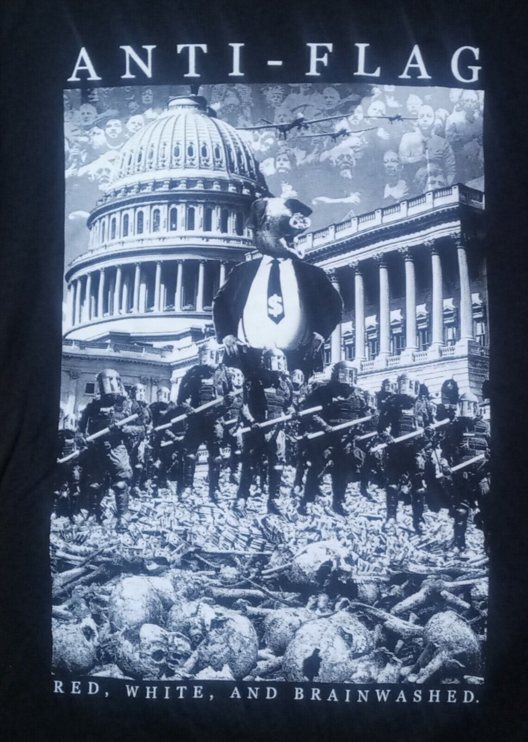 punk rock Anti-Flag Red White Brainwashed 20th Anniversary Concert t shirt