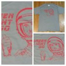 vintage Astronaut Space Rocket Green Light Go gray t shirt L New star trek wars
