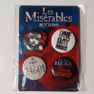 Les Miserables 4 button set New in Package
