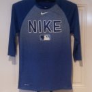 Nike Baseball Raglan Los Angeles Dodgers blue fade shirt dri-fit athletic cut
