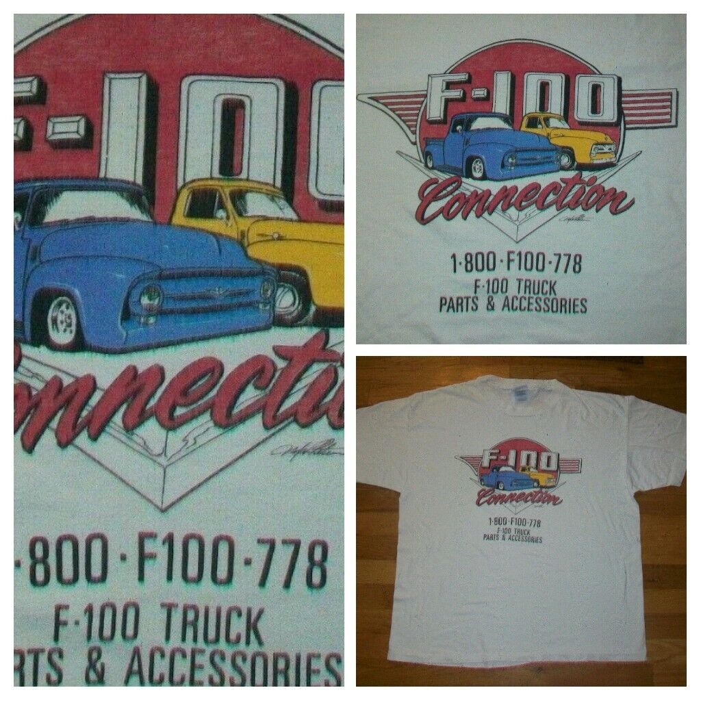 vintage single stitch Ford F-100 Pick Up Truck Parts Accessories t-shirt Chevy