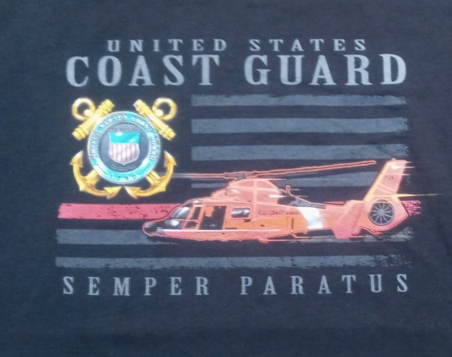 United States Coast Guard Semper Paratus Helicopter t-shirt USCG military