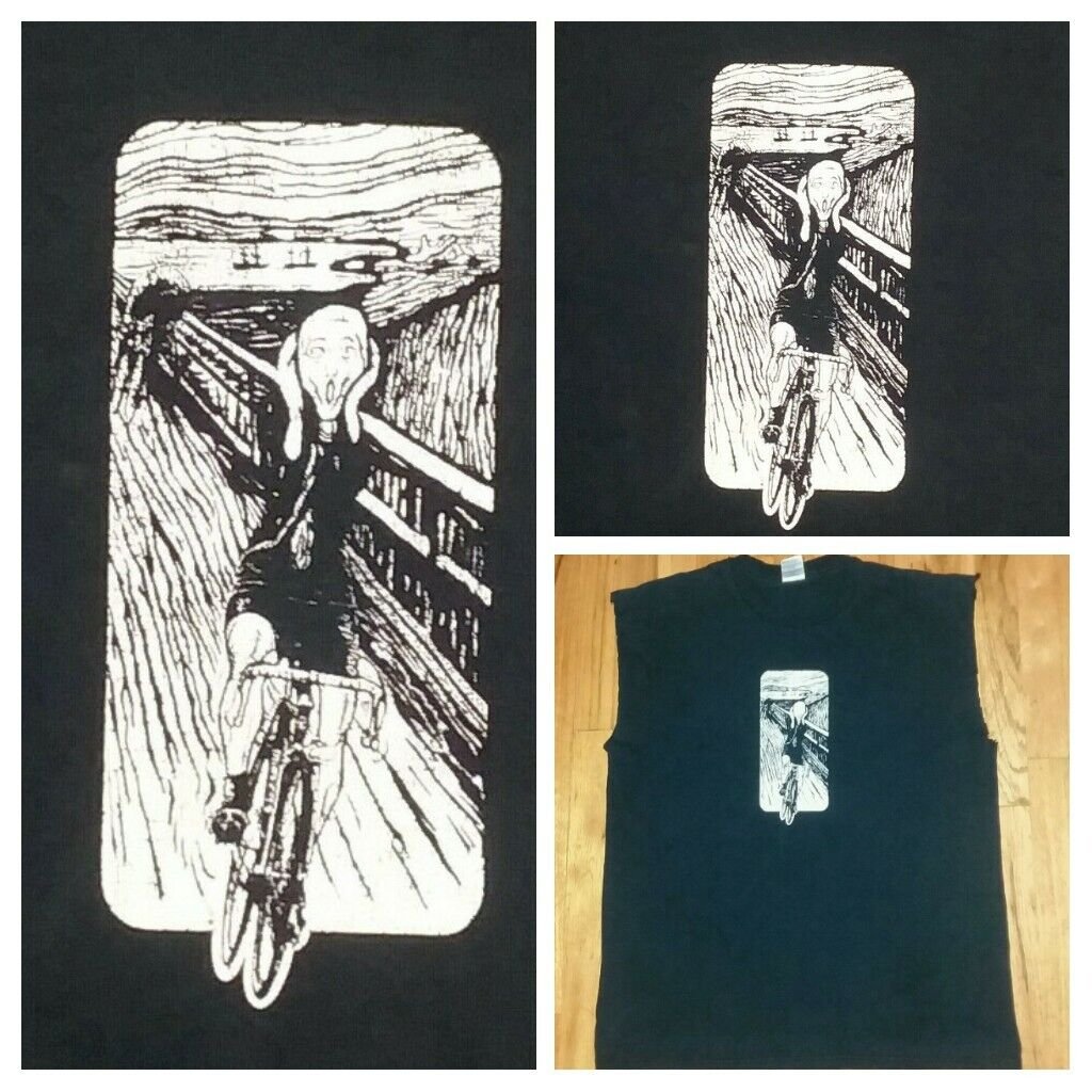 Vintage Cycling The Scream Bicycle Bike t-shirt