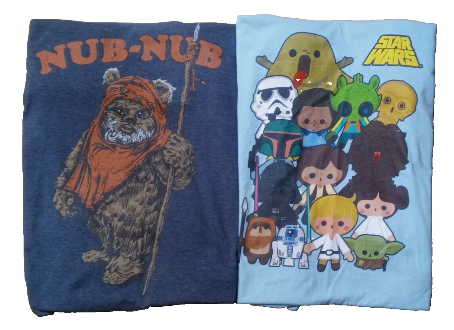Star Wars Kawaii Ewok 2 t-shirt lot Luke Skywalker anime cartoon Darth Vader