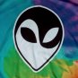 Alien Ying Yang Psychedelic Tie Dye Sweatshirt shirt M UFO hippie peace