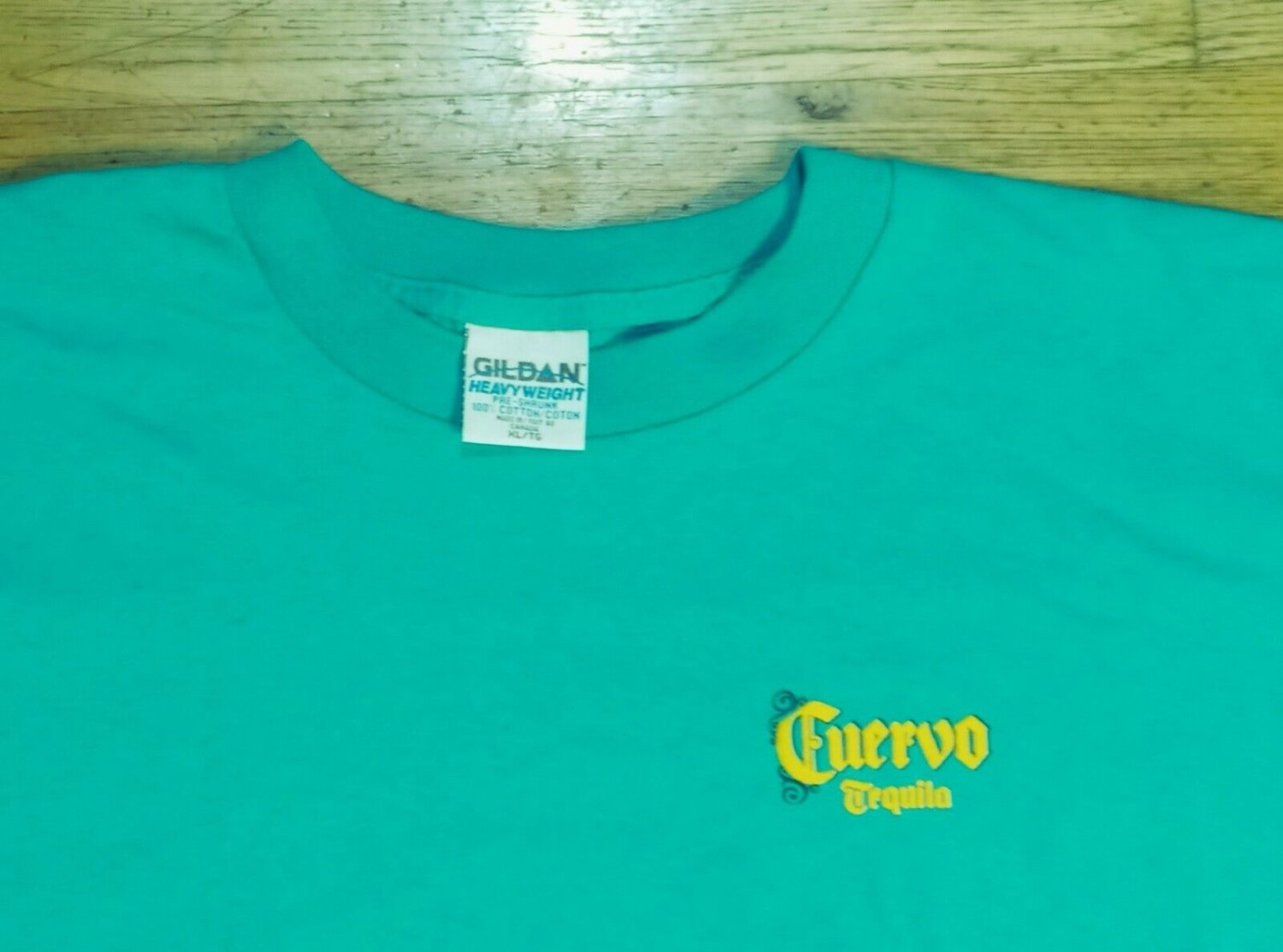 vintage deadstock Jose Cuervo Tequila t-shirt puffy ink alcohol beer turquoise