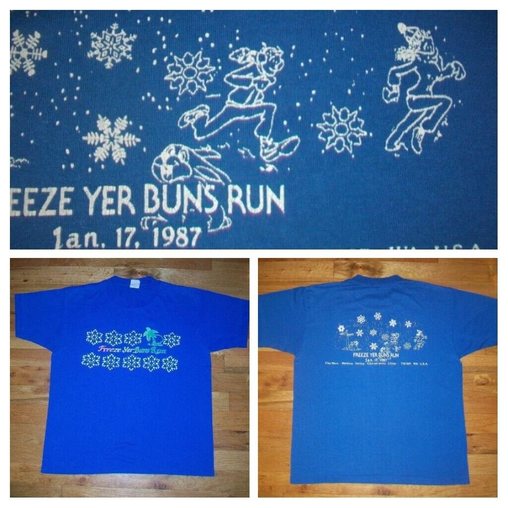 vintage 80s single stitch Polar Bear Run t shirt 50/50 Marathon Freeze Your Buns