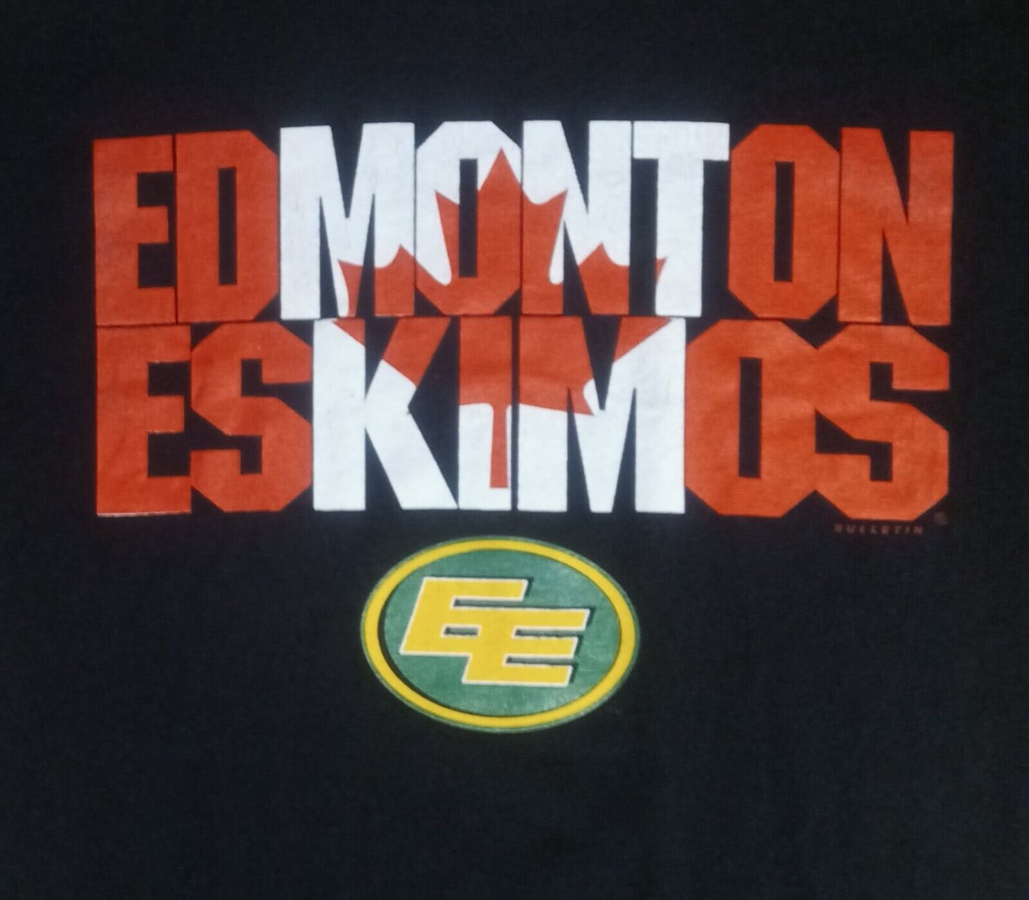 Vintage Edmonton Eskimos Canadian Flag Football t-shirt Canada Oilers NHL