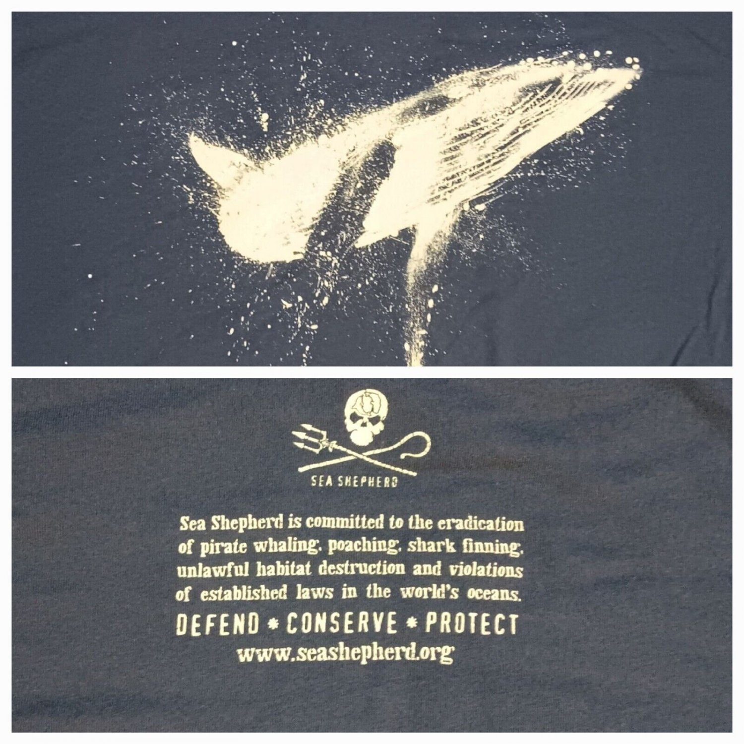 Sea Shepard Mission Statement t-shirt Orca Whale Organic cotton Ocean Fish