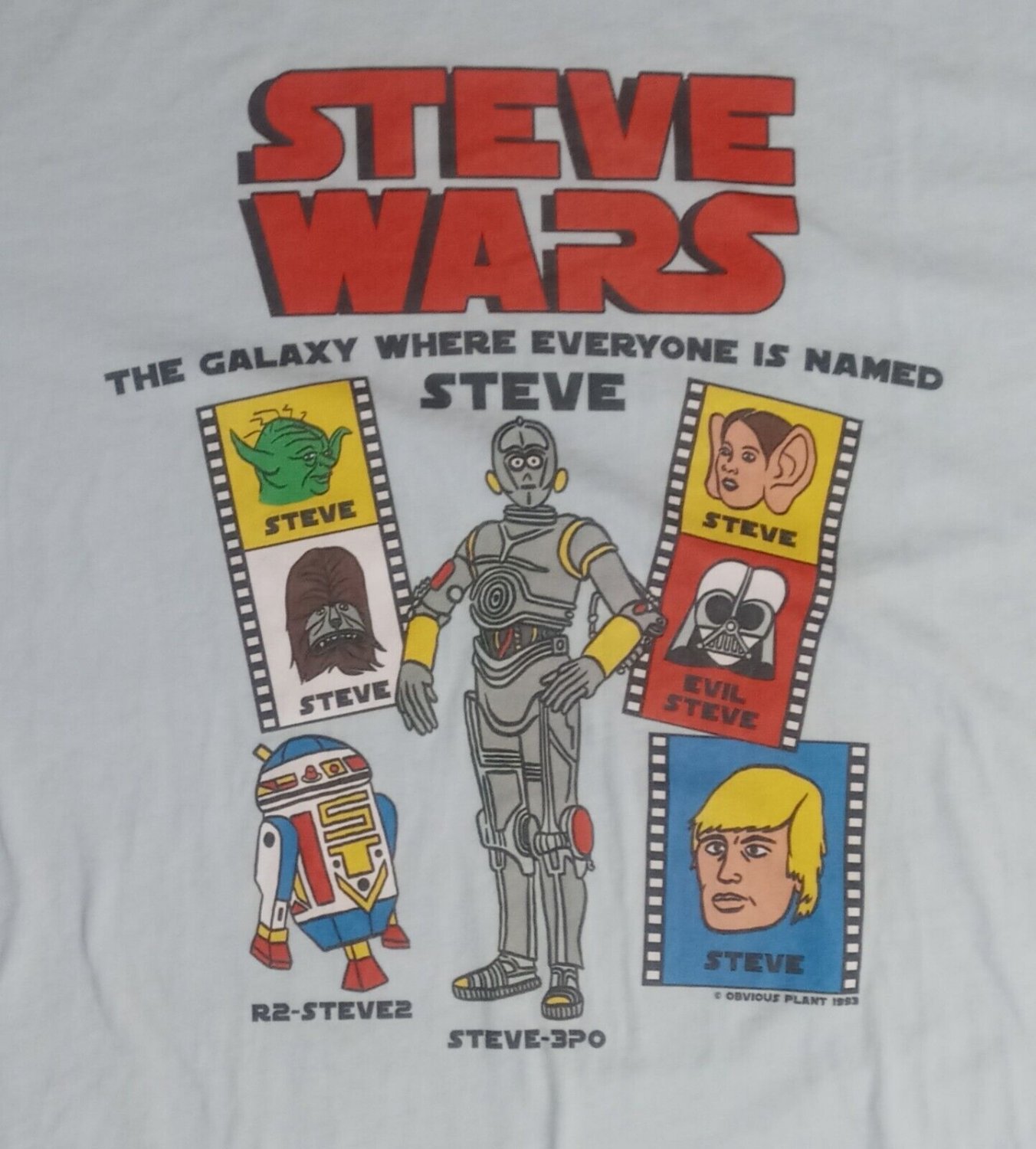 Star Wars Galaxy Steve t-shirt Luke Skywalker Darth Vader C3PO R2D2 funny