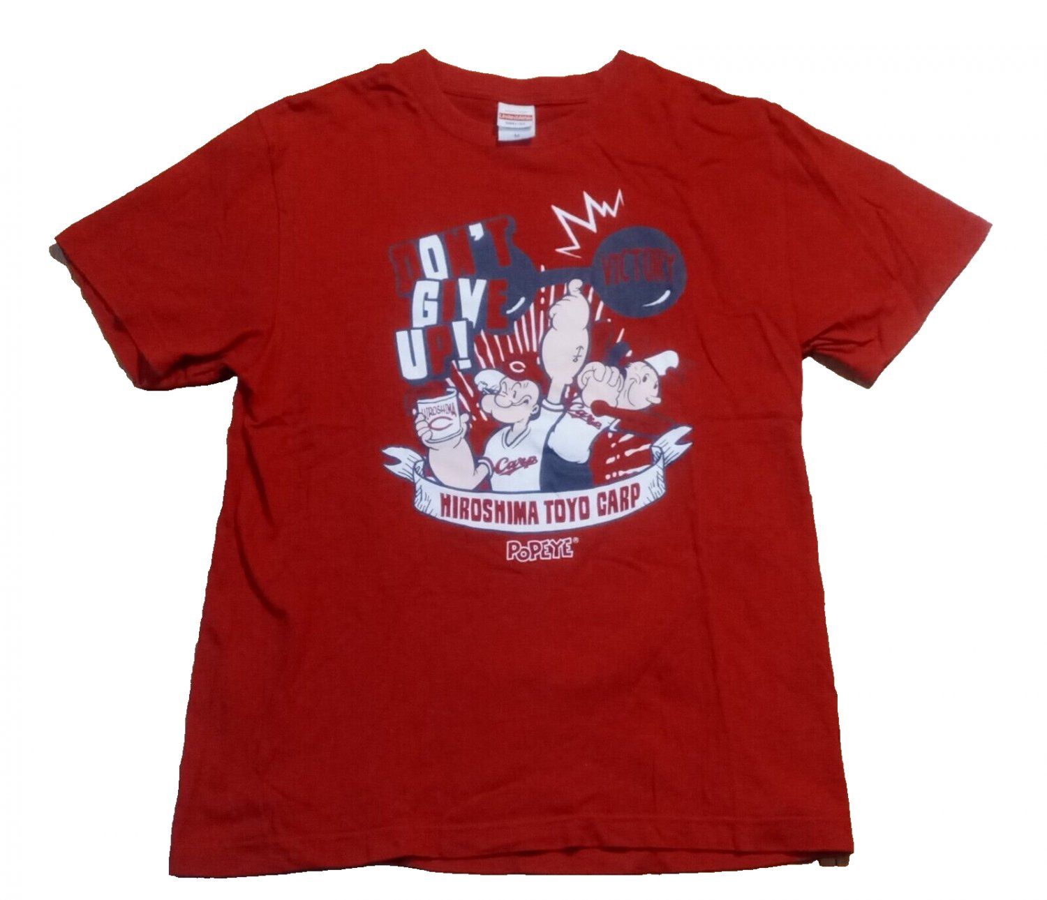 Popeye Hiroshima Toyo Carp Victory NPB Japan Baseball t shirt M sport promo