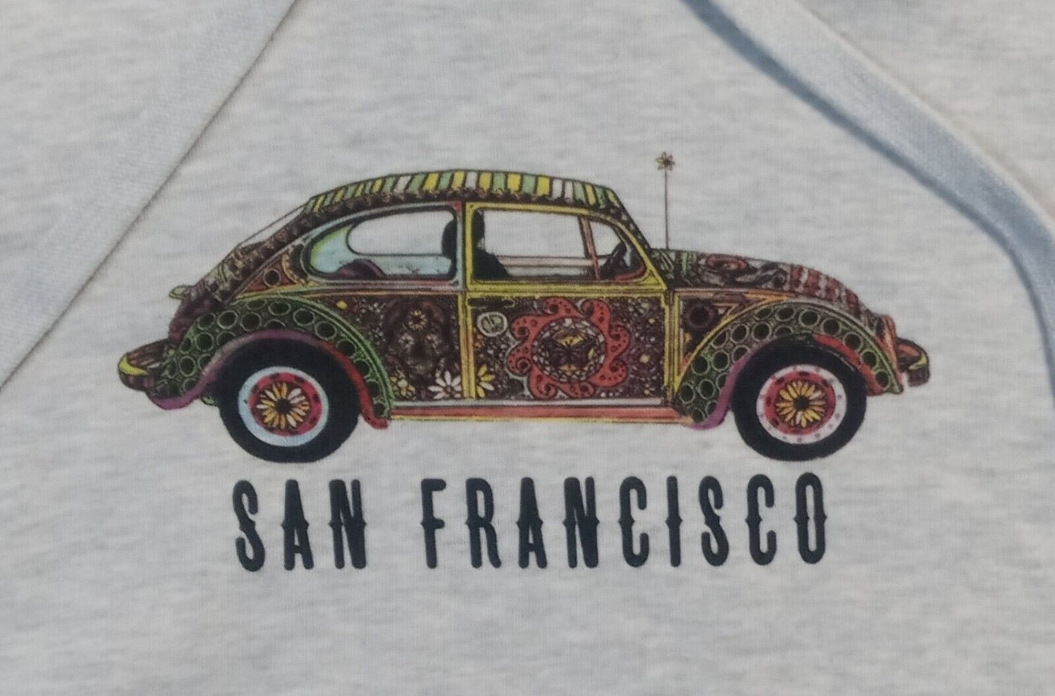 San Francisco Flower Power VW Love Bug Hoodie Sweatshirt grateful dead hippie