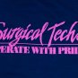 vintage single stitch Nurse Surgical Tech Doctor blue t shirt Small tight fit