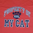 Property of my Cat Kitty red t shirt L NEW dog puppy animal lover