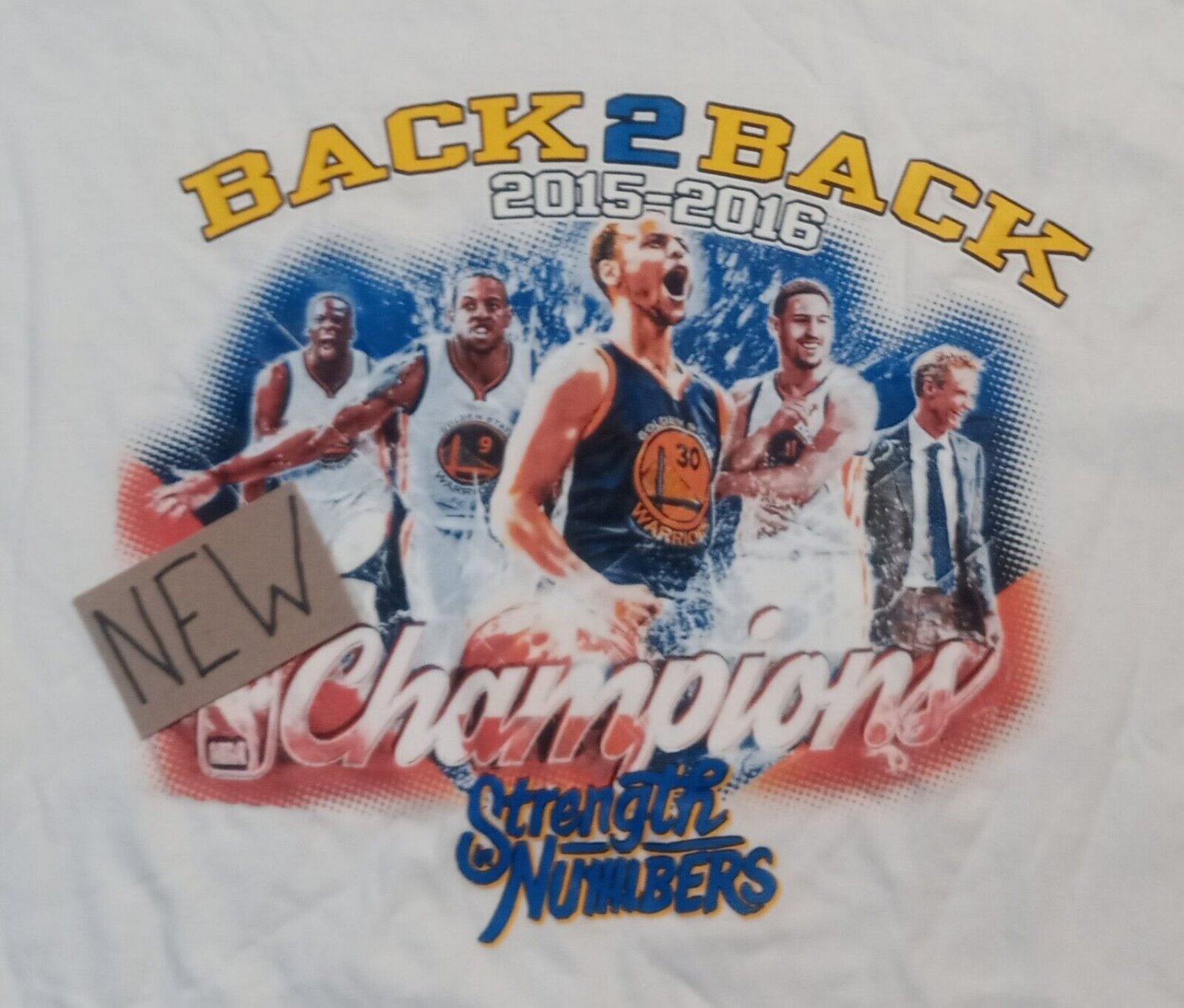 Golden State Warriors Back 2 Back Strength in Numbers t shirt XL NEW nwot champs