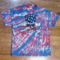 Uncle Sam skull crossbones tie dye t shirt L America 4th of July red white blue