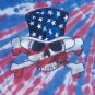 Uncle Sam skull crossbones tie dye t shirt L America 4th of July red white blue