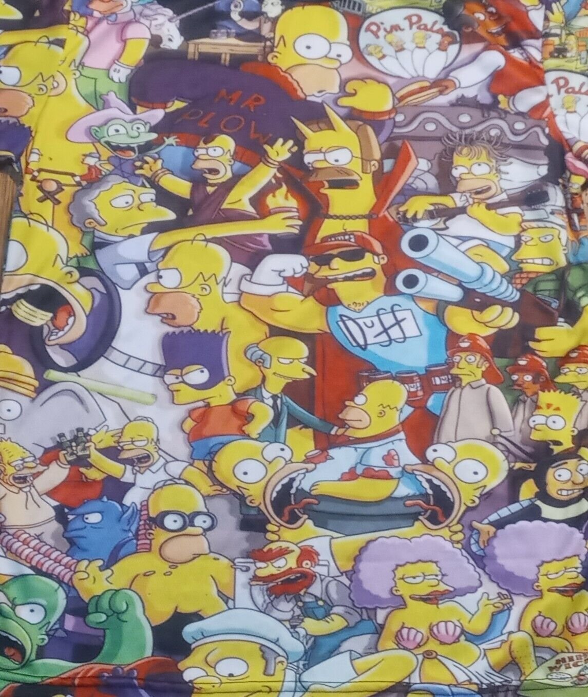 Vintage The Simpsons TV Show Collage All Over Print T Shirt Homer Mr Plow Hero