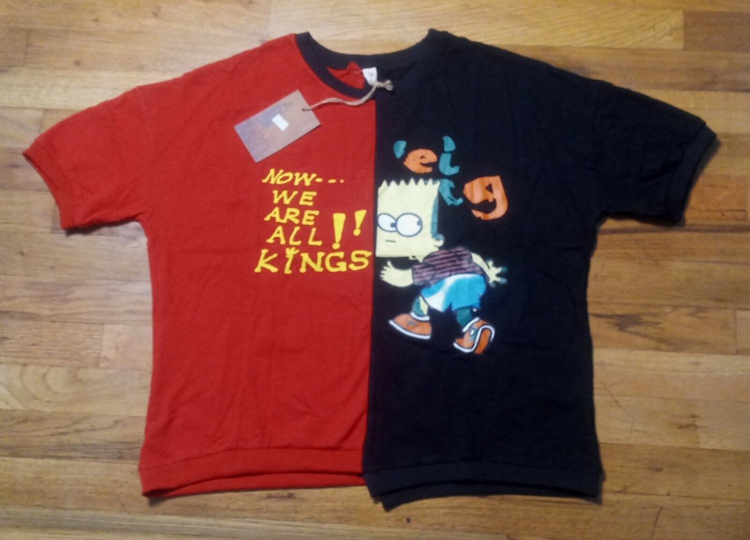 Bart Simpson We Are All Kings split t shirt NEW the Simpsons cartoon homer