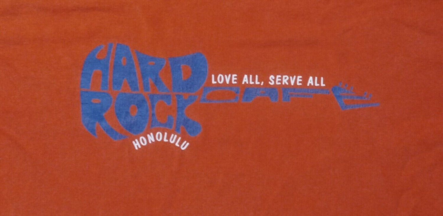 Vintage Hard Rock Cafe Honolulu Hawaii Guitar t-shirt Hawaiian blues jazz rock