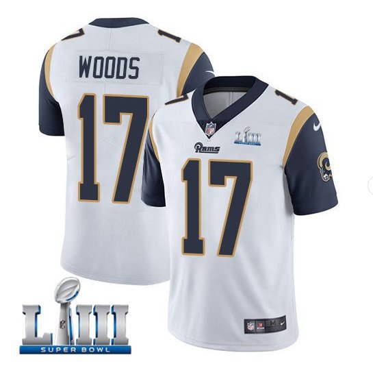 Men's Los angeles Rams #17 Robert Woods 2019 Super Bowl LIII jersey ...