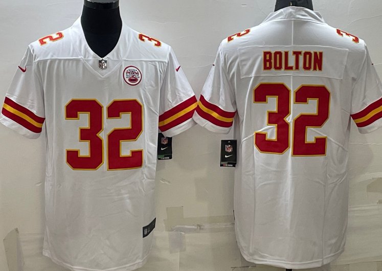 Kansas City Chiefs #32 Nick Bolton Limited Men Jersey White