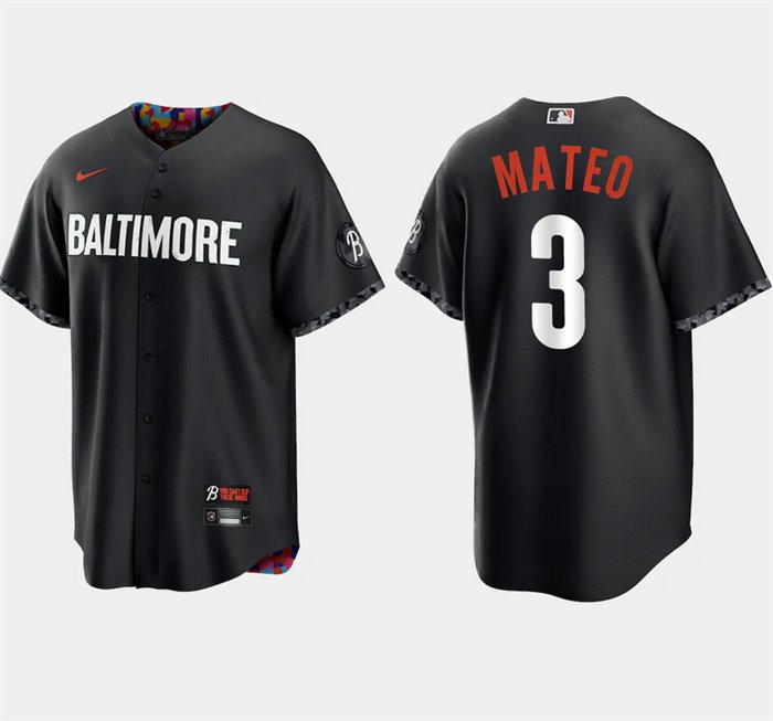 Jorge Mateo Baltimore Orioles Youth Black 2023 City Connect Name & Number  T-Shirt