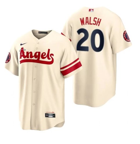 Mike Trout #27 Los Angeles Angels City Connect Cream Flex Base