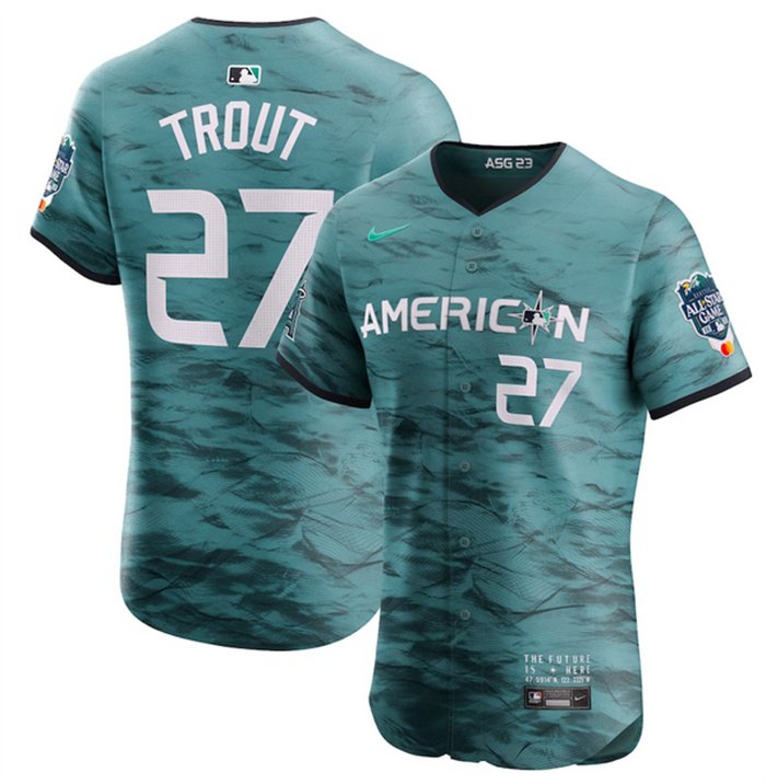 Mike Trout #27 Los Angeles Angels City Connect Cream Flex Base Stitched  Jersey.